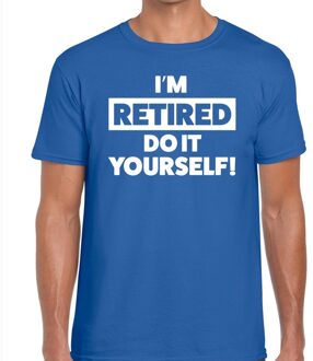 Bellatio Decorations Pensioen I am retired do it yourself t-shirt blauw heren XL