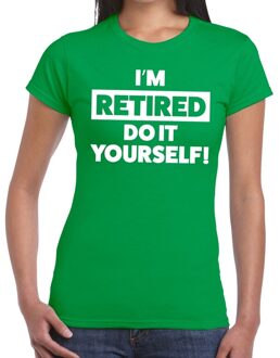 Bellatio Decorations Pensioen I am retired do it yourself t-shirt groen dames XL