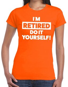 Bellatio Decorations Pensioen I am retired do it yourself t-shirt oranje dames L