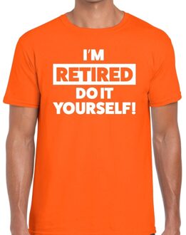 Bellatio Decorations Pensioen I am retired do it yourself t-shirt oranje heren 2XL