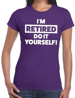 Bellatio Decorations Pensioen I am retired do it yourself t-shirt paars dames 2XL