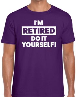 Bellatio Decorations Pensioen I am retired do it yourself t-shirt paars heren 2XL