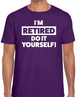 Bellatio Decorations Pensioen I am retired do it yourself t-shirt paars heren S