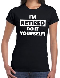 Bellatio Decorations Pensioen I am retired do it yourself t-shirt zwart dames 2XL