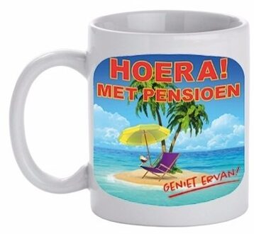 Bellatio Decorations Pensioen kado beker / mok 300 ml - feest mokken Multikleur