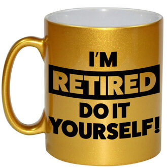 Bellatio Decorations Pensioen kado mok / beker goud Im retired do it yourself 330 ml Goudkleurig