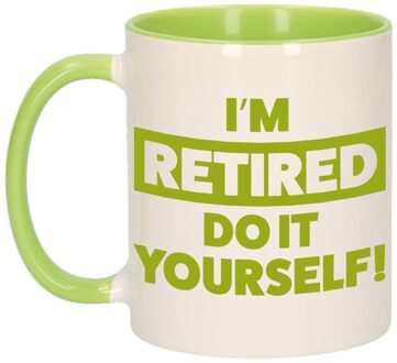 Bellatio Decorations Pensioen kado mok groen I'm retired do it yourself! 300ml - feest mokken