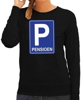 Bellatio Decorations Pensioen P cadeau sweater zwart voor dames 2XL