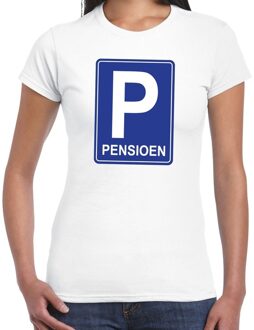 Bellatio Decorations Pensioen P cadeau t-shirt wit dames 2XL