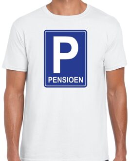 Bellatio Decorations Pensioen P cadeau t-shirt wit voor heren 2XL