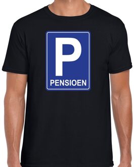 Bellatio Decorations Pensioen P cadeau t-shirt zwart voor heren