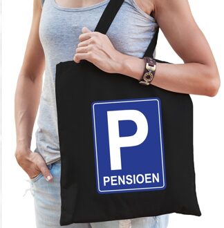 Bellatio Decorations Pensioen P parkeerbord cadeau tas zwart voor dames