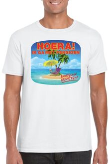 Bellatio Decorations Pensioen t-shirt wit heren