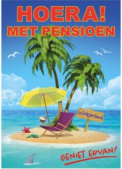 Bellatio Decorations Pensioensfeest poster hoera 42 x 59 cm - Feestposters Multikleur