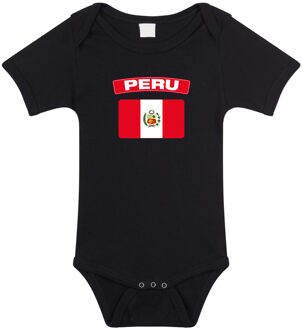 Bellatio Decorations Peru landen rompertje met vlag zwart voor babys 56 (1-2 maanden)