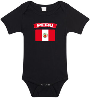 Bellatio Decorations Peru romper met vlag zwart voor babys