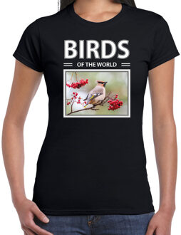 Bellatio Decorations Pestvogels t-shirt met dieren foto birds of the world zwart voor dames