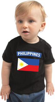 Bellatio Decorations Philippines t-shirt met vlag Filipijnen zwart voor babys