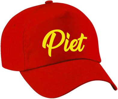 Bellatio Decorations Piet verkleed pet rood voor dames en heren - petten / baseball cap - verkleedaccessoire volwassenen - Sinterklaas / carnaval