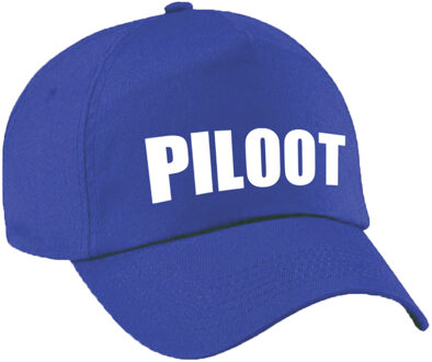 Bellatio Decorations Piloot verkleed pet blauw voor dames en heren - piloten baseball cap - carnaval verkleedaccessoire voor kostuum