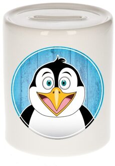 Bellatio Decorations Pinguin kado spaarpot voor kinderen 9 cm Multi