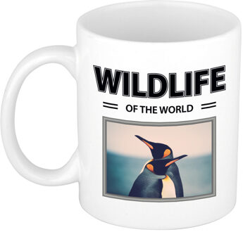 Bellatio Decorations Pinguin mok met dieren foto wildlife of the world Wit