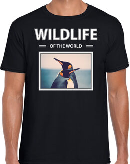 Bellatio Decorations Pinguin t-shirt met dieren foto wildlife of the world zwart voor heren