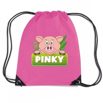 Bellatio Decorations Pinky the Pig varkens trekkoord rugzak / gymtas roze voor kinderen - Gymtasje - zwemtasje