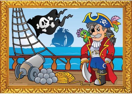 Bellatio Decorations Piraten thema poster Piratenboot - Feestposters Multikleur