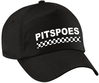 Bellatio Decorations Pitspoes / finish vlag verkleed pet zwart voor dames - Pitspoes team baseball cap - carnaval / kostuum