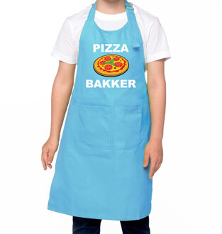 Bellatio Decorations Pizza bakker schort/ keukenschort blauw voor jongens en meisjes - Bakken met kinderen - Feestschorten