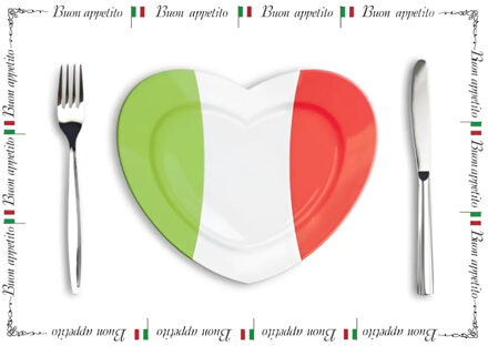 Bellatio Decorations Placemat Italiaans design - 10x stuks - 42 x 30 cm - 90g - Italie