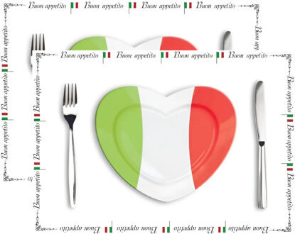 Bellatio Decorations Placemat Italiaans design - 20x stuks - 42 x 30 cm - 90g - Italie
