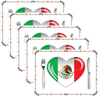 Bellatio Decorations Placemat Mexicaans design - 100x stuks - 42 x 30 cm - 90g - Mexico