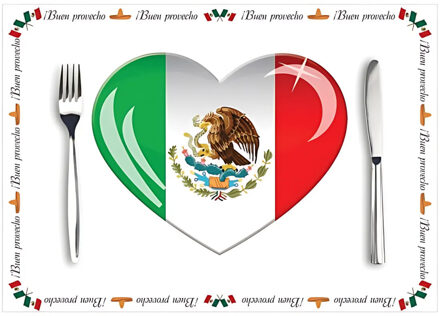 Bellatio Decorations Placemat Mexicaans design - 10x stuks - 42 x 30 cm - 90g - Mexico