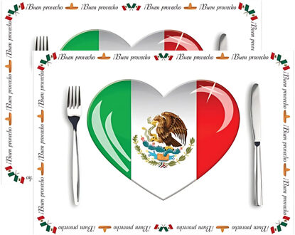 Bellatio Decorations Placemat Mexicaans design - 20x stuks - 42 x 30 cm - 90g - Mexico