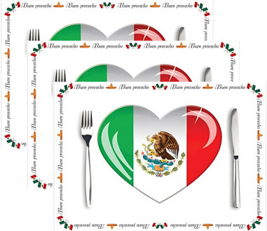 Bellatio Decorations Placemat Mexicaans design - 30x stuks - 42 x 30 cm - 90g - Mexico