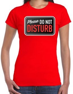 Bellatio Decorations Please do not disturb fun tekst t-shirt rood voor dames L