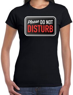 Bellatio Decorations Please do not disturb fun tekst t-shirt zwart voor dames XS