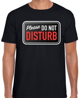 Bellatio Decorations Please do not disturb fun tekst t-shirt zwart voor heren