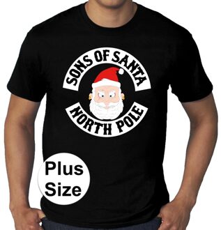 Bellatio Decorations Plus size Fout kerstborrel shirt / kerst t-shirt Sons of Santa zwart voor heren 3XL - kerst t-shirts