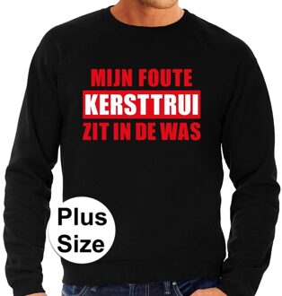 Bellatio Decorations Plus size Foute kerstborrel trui / kersttrui zit in de was zwart voor heren 3XL - kerst truien