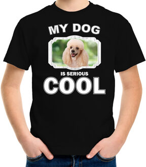 Bellatio Decorations Poedel honden t-shirt my dog is serious cool zwart - kinderen - Poedels liefhebber cadeau shirt L (146-152)