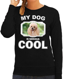 Bellatio Decorations Poedel honden trui / sweater my dog is serious cool zwart - dames - Poedels liefhebber cadeau sweaters 2XL