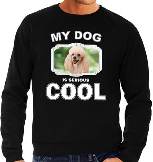 Bellatio Decorations Poedel honden trui / sweater my dog is serious cool zwart - heren - Poedels liefhebber cadeau sweaters 2XL