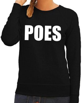 Bellatio Decorations Poes tekst sweater / trui zwart voor dames 2XL