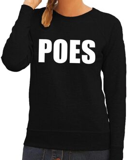 Bellatio Decorations Poes tekst sweater / trui zwart voor dames XL