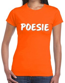 Bellatio Decorations Poesie fun t-shirt oranje dames