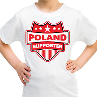 Bellatio Decorations Polen / Poland schild supporter  t-shirt wit voor kinderen L (146-152)