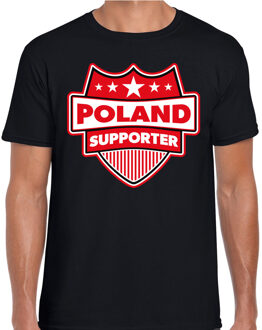 Bellatio Decorations Polen / Poland schild supporter t-shirt zwart voor heren